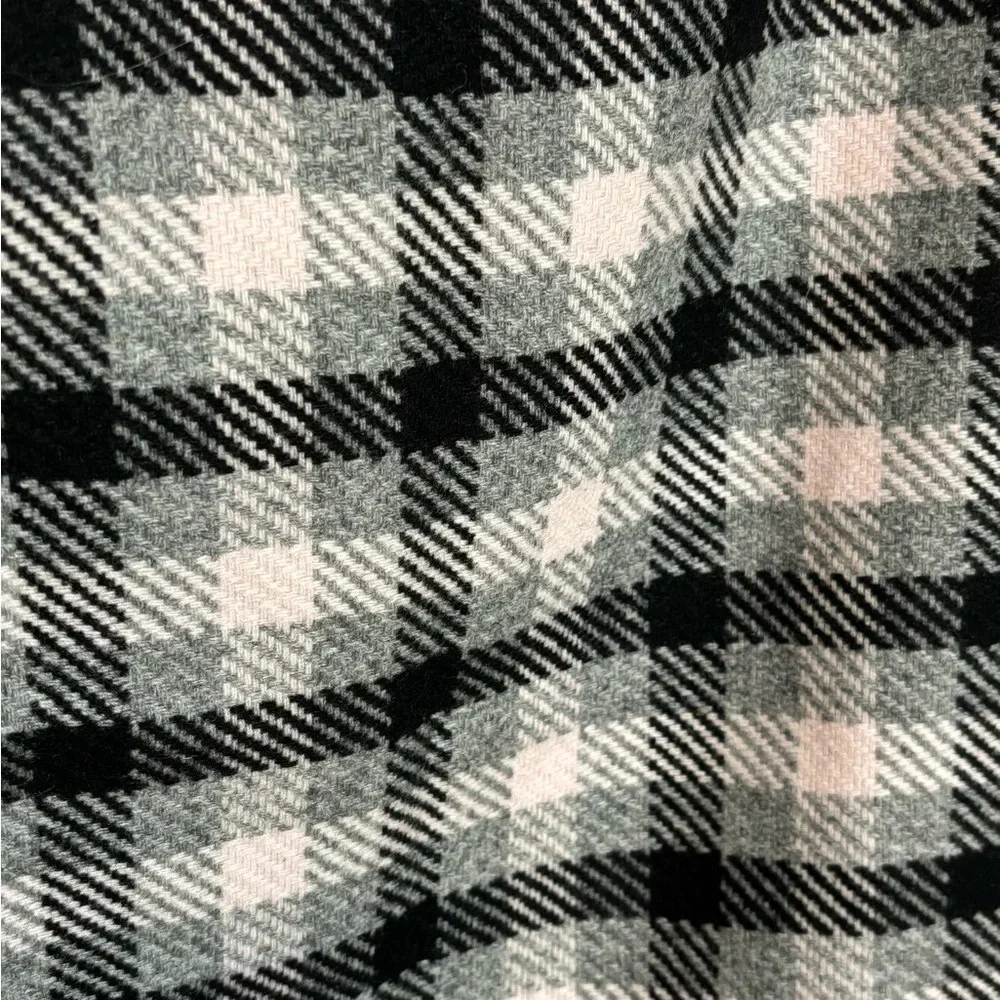 Talbots Womens Wool Blend‎ Plaid Pencil Skirt Pink Black Gray Lined Size 10